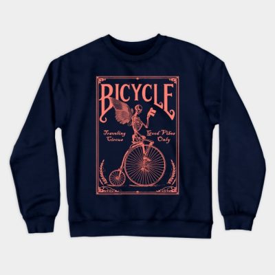 Cool Tees Vintage Bicycle Skull Crewneck Sweatshirt Official Cycling Merch