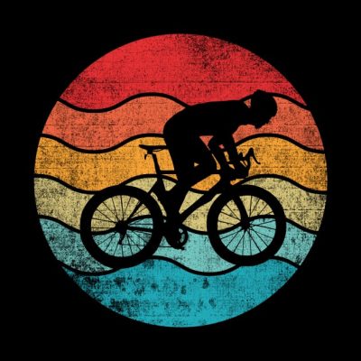 Cycling Sport Retro Vintage Sunset Throw Pillow Official Cycling Merch