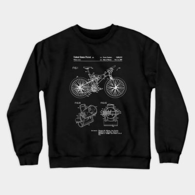 Mountain Bike Patent Inventors White Crewneck Sweatshirt Official Cycling Merch