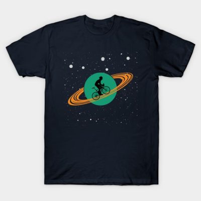 Cycling In Saturn Rings Retro Bicycle Solar System T-Shirt Official Cycling Merch