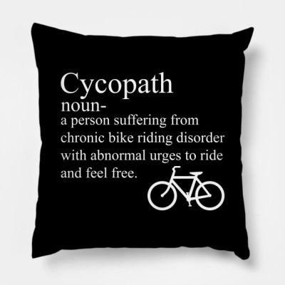 Funny Cycling Cycopath Noun Throw Pillow Official Cycling Merch