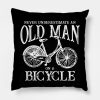 Bicycle Old Man Cycling Throw Pillow Official Cycling Merch