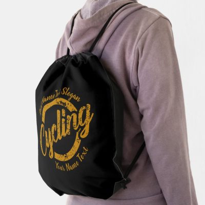 add your name text slogan to cycling wheel black drawstring bag r71d18aba76ab41088acb9c2b51714746 qwkt5 1000 - Cycling Gifts
