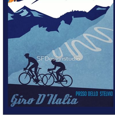 Giro D' Italia Retro  Passo Dello Stelvio Cycling Poster Tote Bag Official Cycling Merch