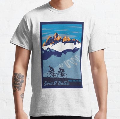 Giro D' Italia Retro  Passo Dello Stelvio Cycling Poster T-Shirt Official Cycling Merch