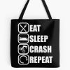 Eat Sleep Crash Repeat Tote Bag Official Cycling Merch