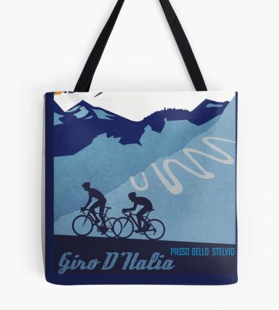 Giro D' Italia Retro  Passo Dello Stelvio Cycling Poster Tote Bag Official Cycling Merch