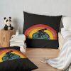 Cycling Gravel Biking - Vintage Half Circle Sunset Throw Pillow Official Cycling Merch