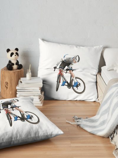 Mathieu Van Der Poel Throw Pillow Official Cycling Merch