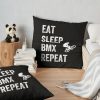 Eat Sleep Bmx - Bmx Lover Throw Pillow Official Cycling Merch