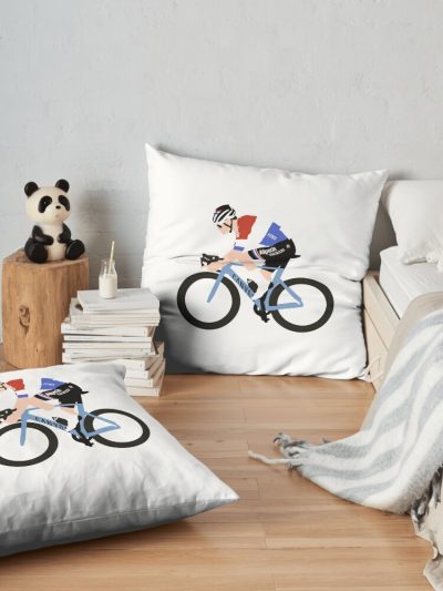 Mathieu Van Der Poel Cyclist 2 Throw Pillow Official Cycling Merch