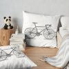 Road Bike - Faded Grey Design Throw Pillow Official Cycling Merch