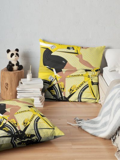 France Yellow Jersey Throw Pillow Official Cycling Merch