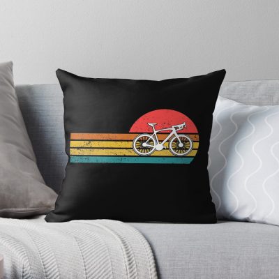 Vintage Bike Cycling Road Bike Racing Bicycle Cyclist Throw Pillow Official Cycling Merch