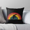 Cycling Gravel Biking - Vintage Half Circle Sunset Throw Pillow Official Cycling Merch