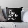 Eat Sleep Bmx - Bmx Lover Throw Pillow Official Cycling Merch