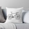 Road Bike - Faded Grey Design Throw Pillow Official Cycling Merch