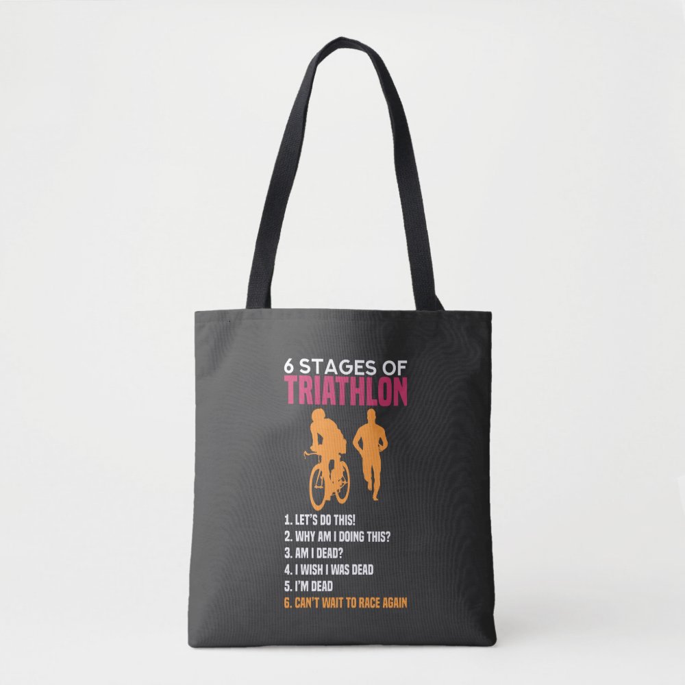 triathlon 6 stages of triathlon tote bag ra2bf6b8ec0604123ac071b2fc9388642 6kcf1 1000 - Cycling Gifts