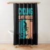 Cycling Is My Favorite Season Vintage Funny Cycling Lovers Shower Curtain Official Cycling Merch