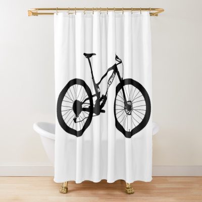 Santa Cruz Tallboy Trail Mountain Bike Silhouette Shower Curtain Official Cycling Merch