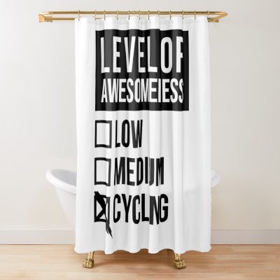 Level Of Cycling Shower Curtain Official Cycling Merch