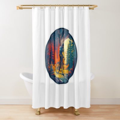 Cycling Man Life Love Ride Cycling Bicycle Touring Cyclist Cycling Bicyclist Shower Curtain Official Cycling Merch