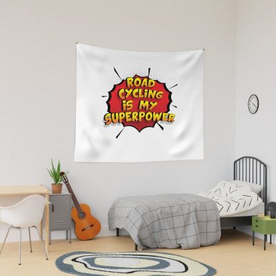 Road Cycling Is My Superpower Funny Design Road Cycling Gift Tapestry Official Cycling Merch