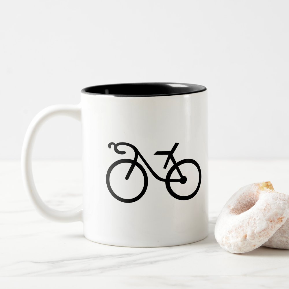 funny bicycle silhouette cyclist friends gift two tone coffee mug r51f2eb4f5b5a4a74a43fd4c495596fcc kz9a0 1000 - Cycling Gifts